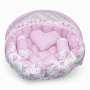 Baby Mosquito Net Bed with Soft Cushion & Pillow | Breathable Baby Sleeping Nest