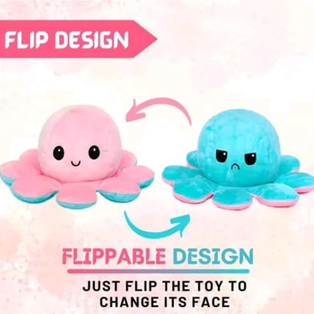 Dual Face Reversible Octopus Soft Toy – Mood Changing Plush for Kids - Image 2