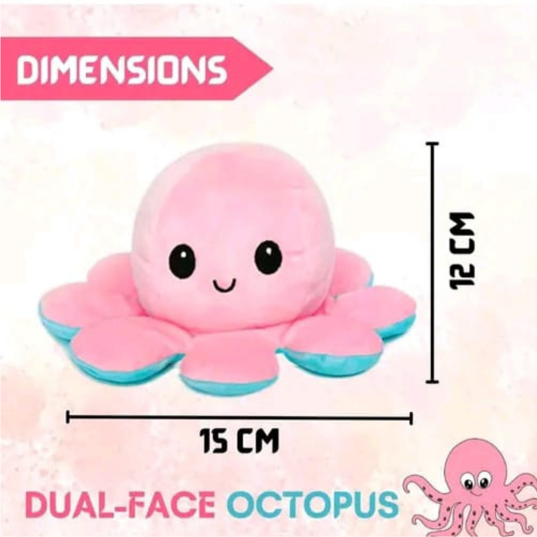 Dual Face Reversible Octopus Soft Toy – Mood Changing Plush for Kids - Image 4