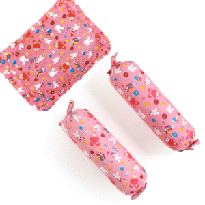 Baby Bedding Set with Bolster Pillows – Soft Cotton Bunny Print Sleeping Set